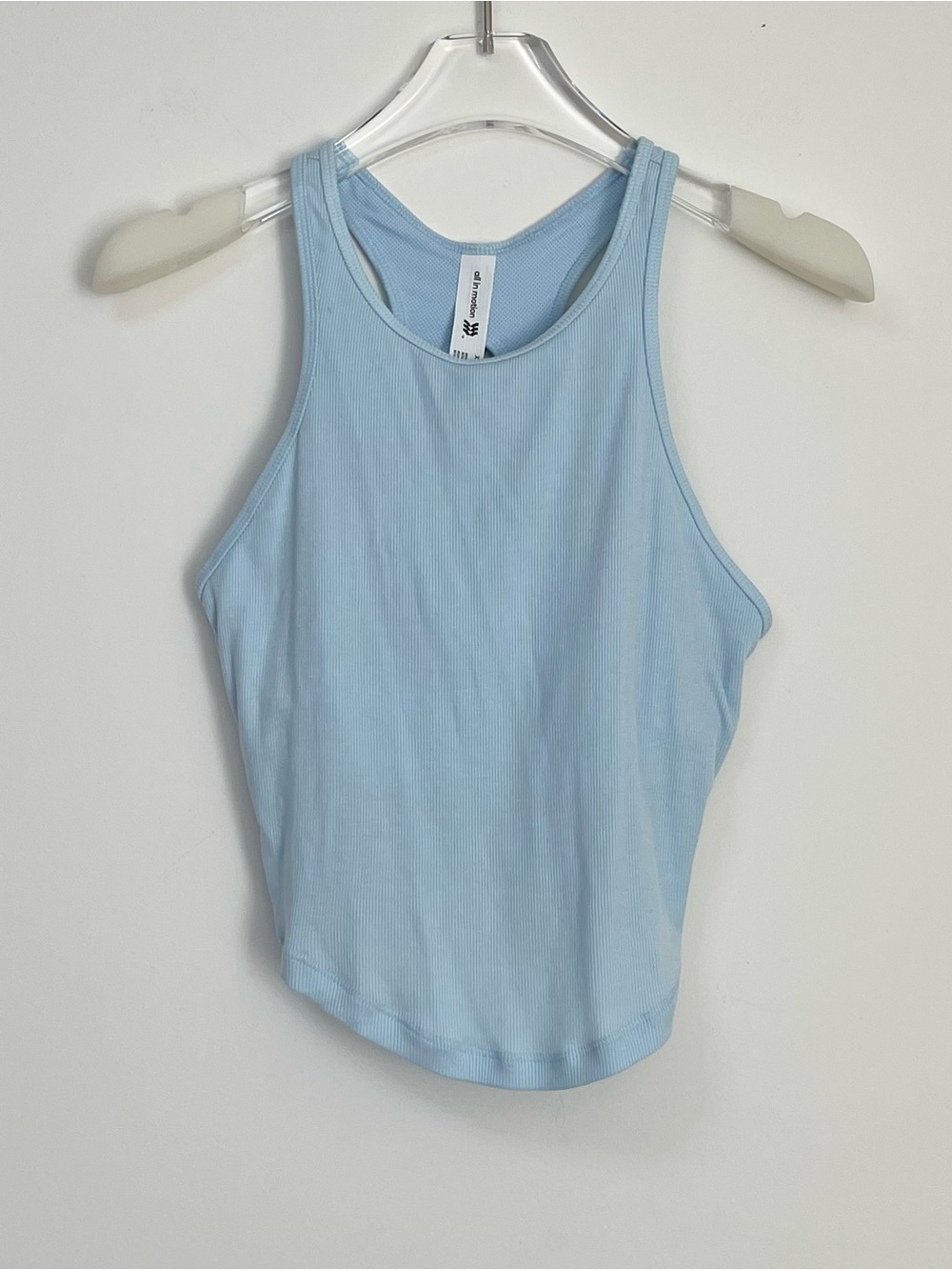 all in motion Light Blue Ribbed High-Neck Tank